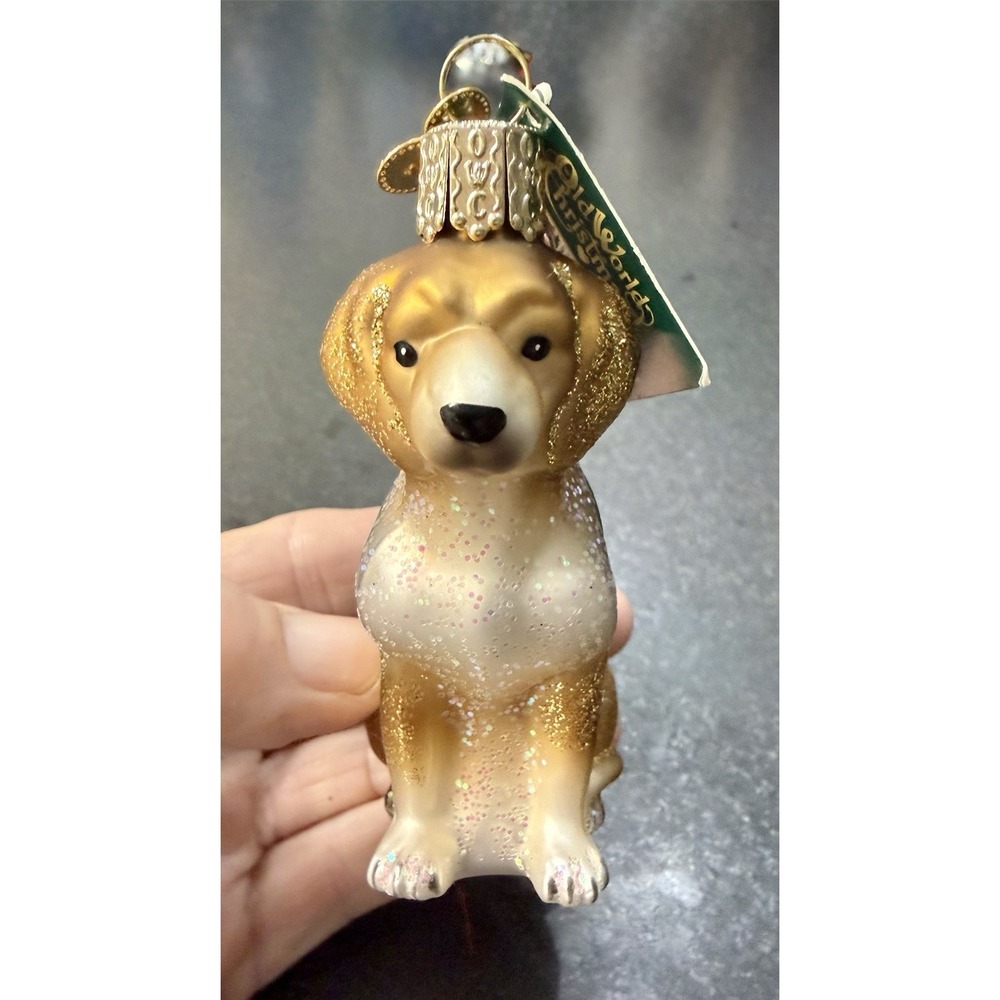 Glass Beagle Christmas Ornament Old World Christmas NWT 3.5" High